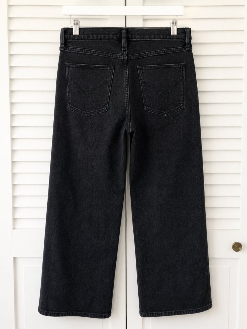 Hudson Rosie Wide Leg Ankle Jeans 29 Black High Rise Stretch Denim - Picture 4 of 6
